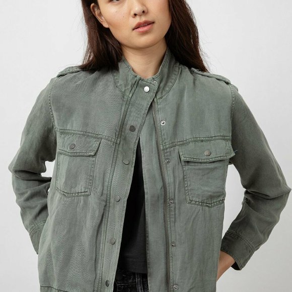 Rails Collins Jacket Pine Green Gray Military Style Women's Size Medium H12032 - Picture 8 of 12